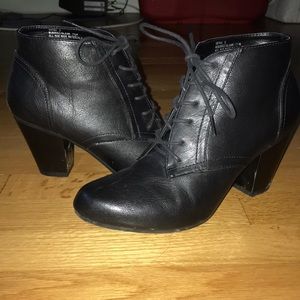 Front Tie Black Booties
